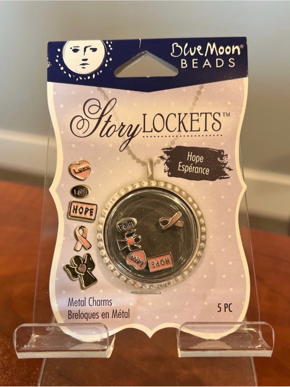 Blue Moon Beads Story Lockets Hope Charm Set - Silver & Pink